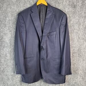 Peter Millar Sportcoat Men 42R Blue Striped Wool Blazer Business Two‎ Button
